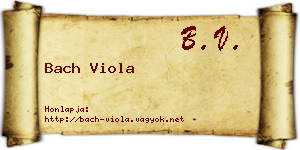 Bach Viola névjegykártya